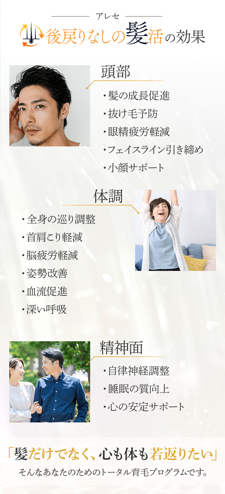 後戻りなしの髪活の効果