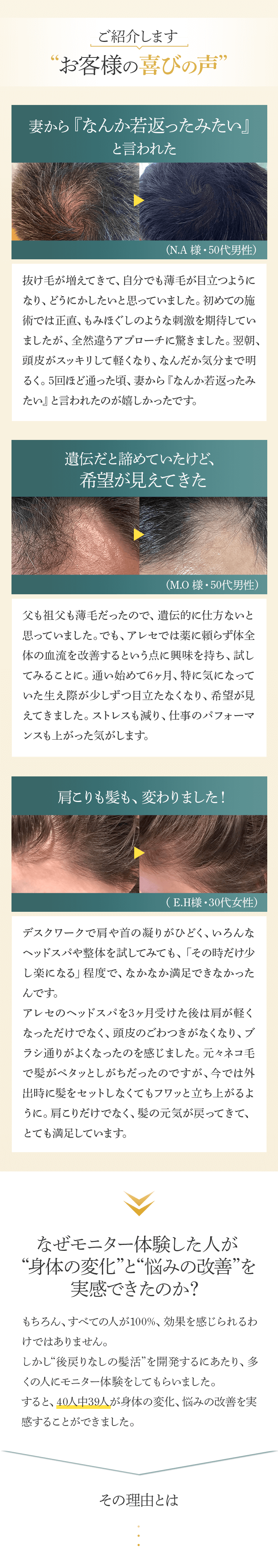 お客様の喜びの声